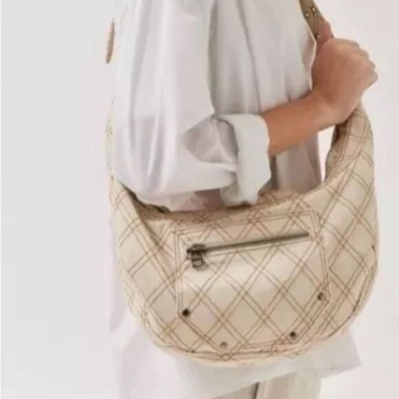 New Urban OUTFITTERS DARCI DENIM SHOULDER BAG CREAM - Picture 1 of 12